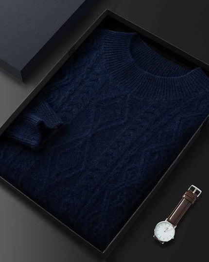 Maglione Girocollo con Trecce in Cashmere - Old Money®