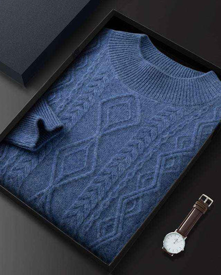 Maglione Girocollo con Trecce in Cashmere - Old Money®