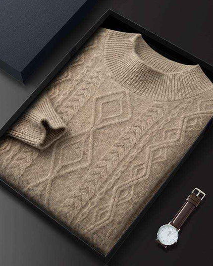 Maglione Girocollo con Trecce in Cashmere - Old Money®