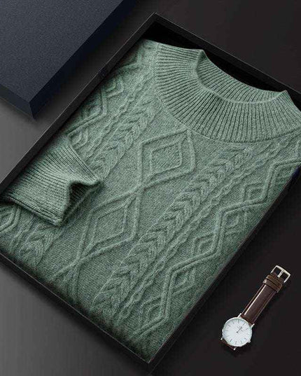 Maglione Girocollo con Trecce in Cashmere - Old Money®