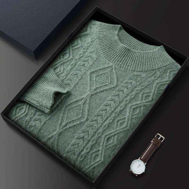 Maglione Girocollo con Trecce in Cashmere - Old Money®