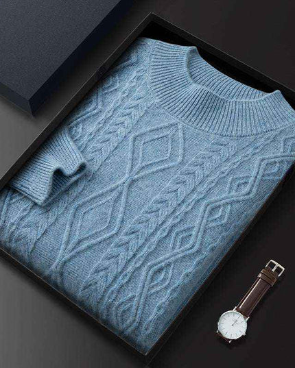 Maglione Girocollo con Trecce in Cashmere - Old Money®