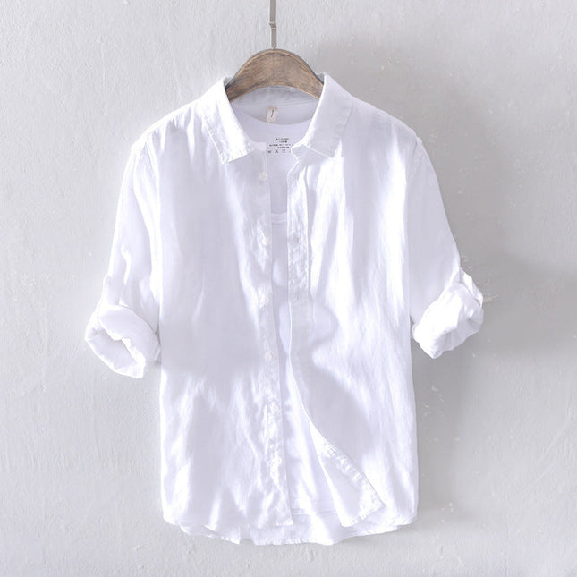 Camicia in Lino Bianca - Old Money® - Maison MB & Co.